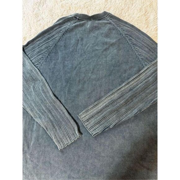 Weekends off men crew neck raglan sapphire ribbed sweatshirt L - Picture 7 of 7